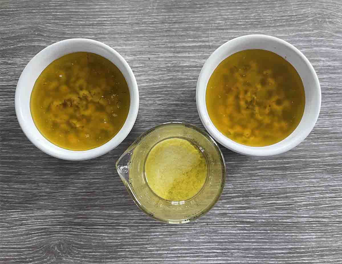 clarified butter on morecambe bay shrimps.