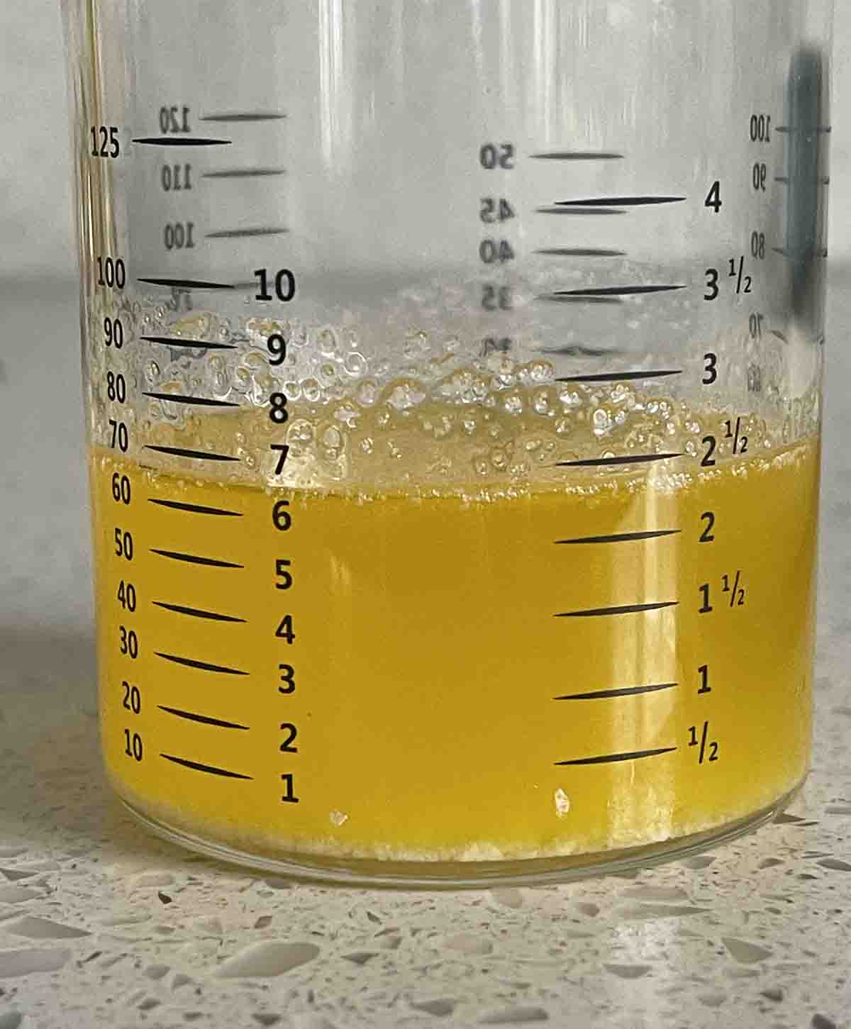 melted clarified butter in a jug.