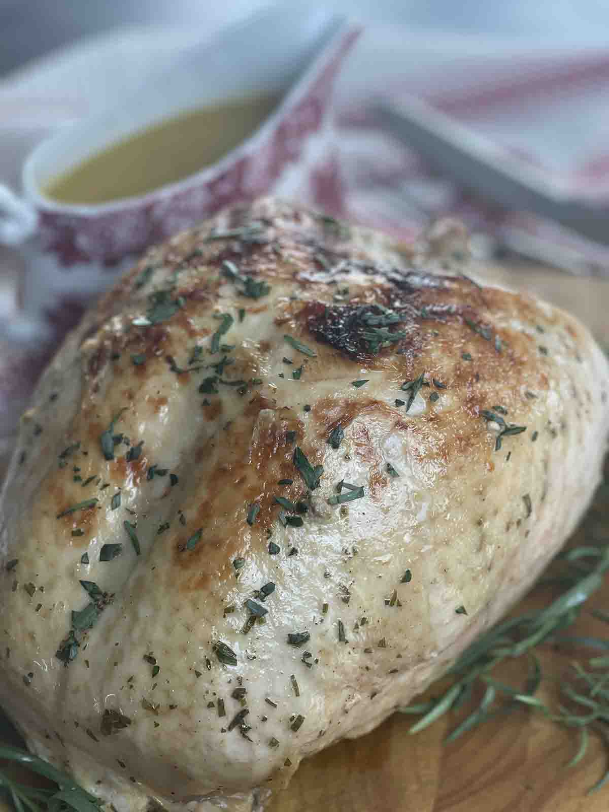 cooked turkey crown.