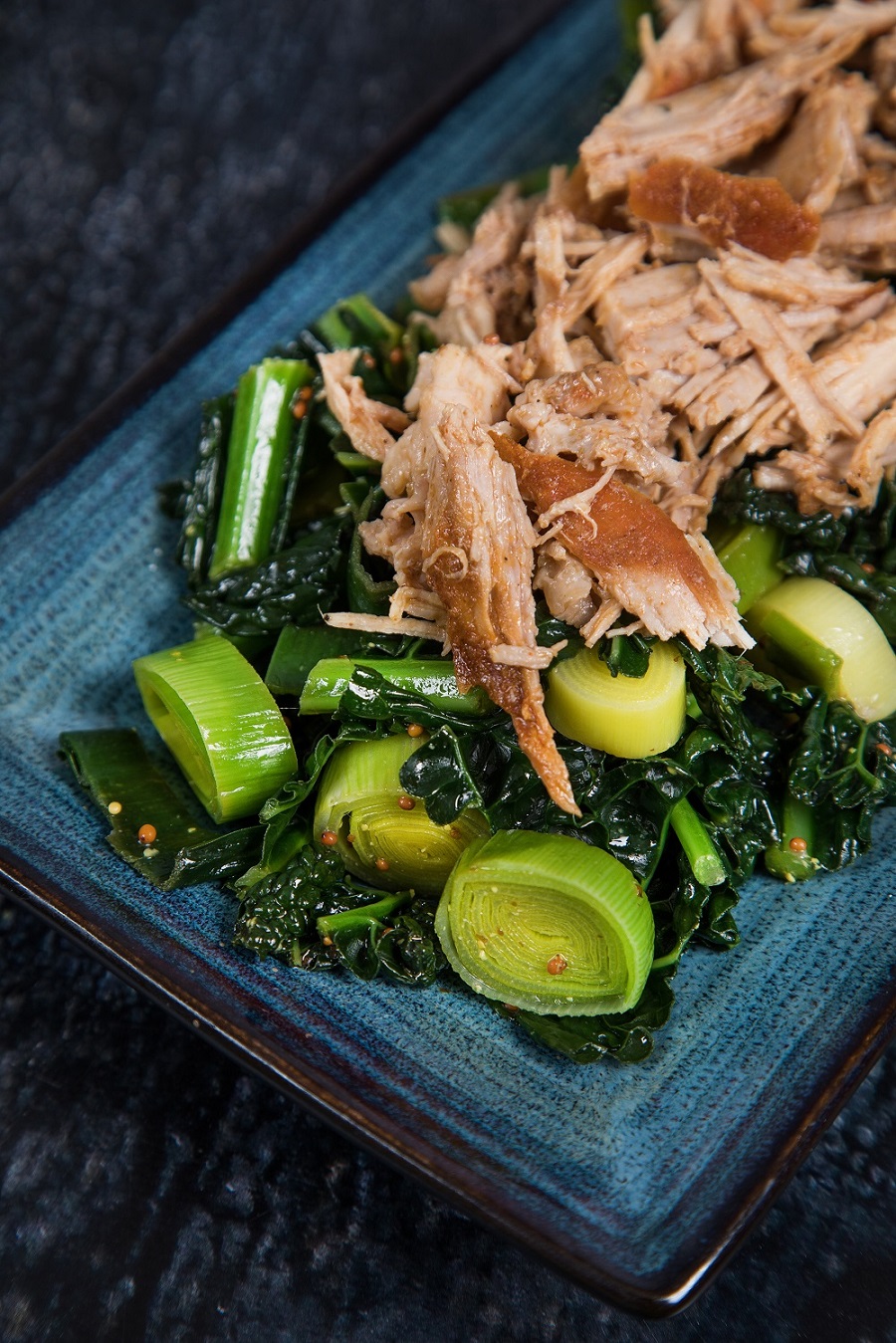 Slow Roasted Pulled Pork With Spring Green Salad. 