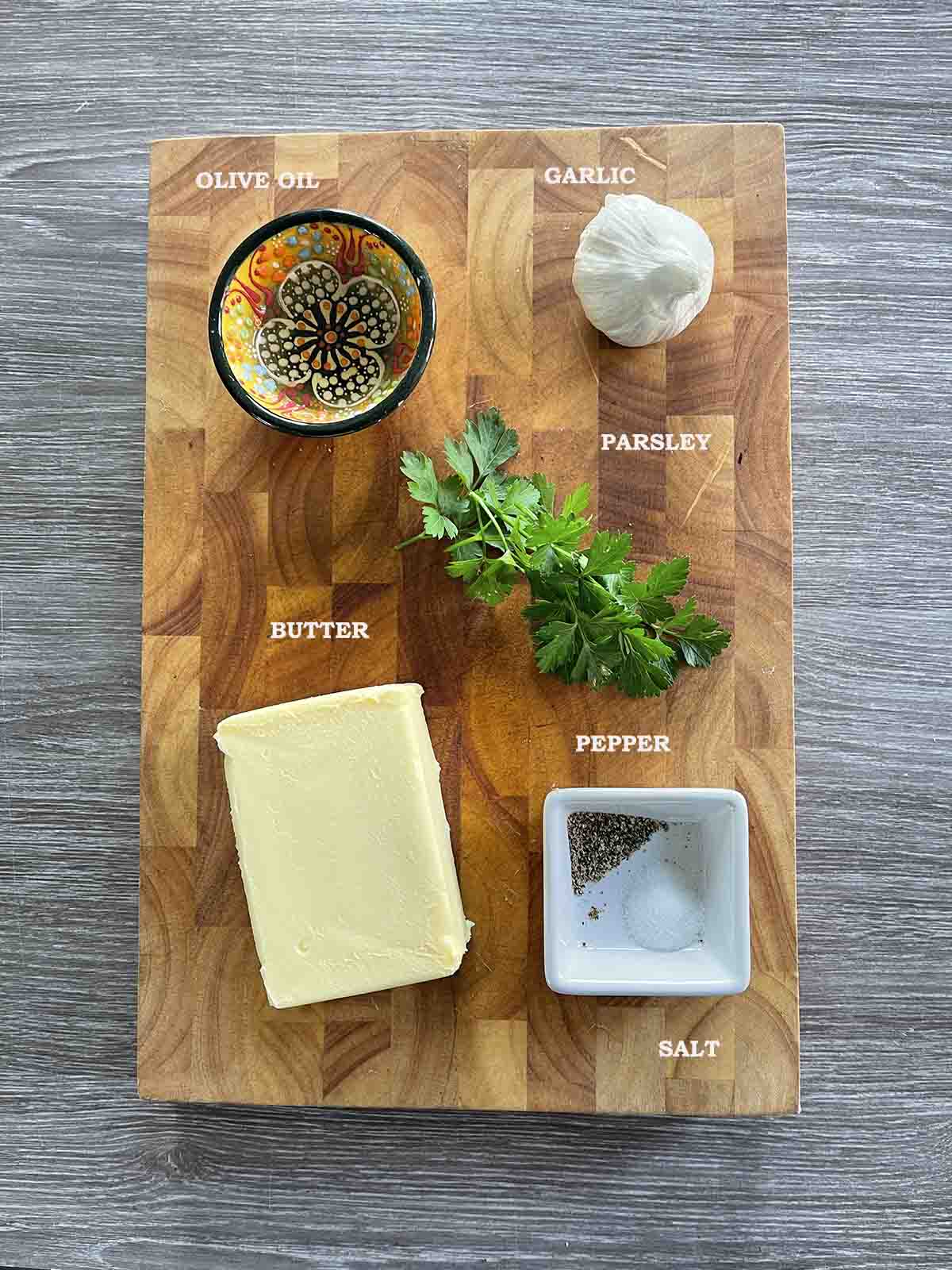 ingredients on a board.