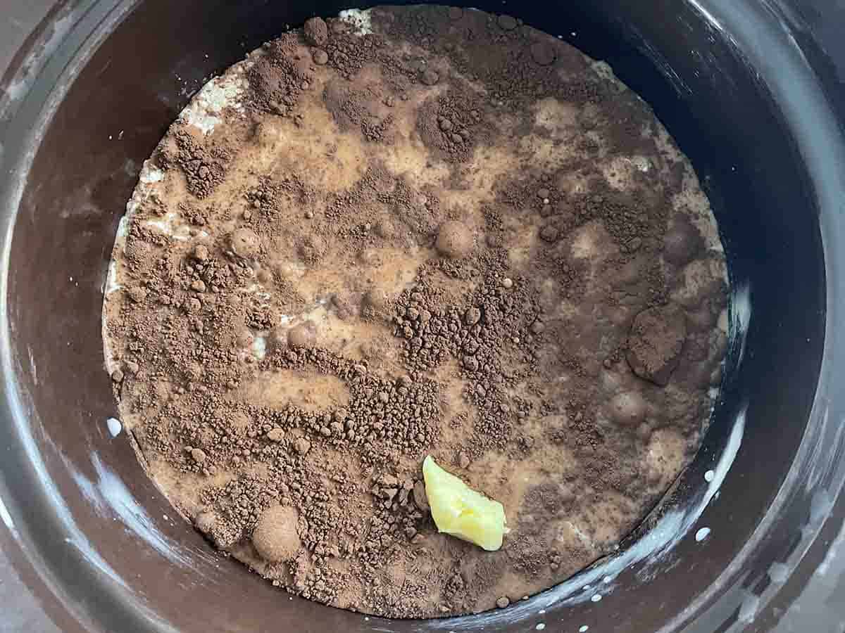 milk and butter added.