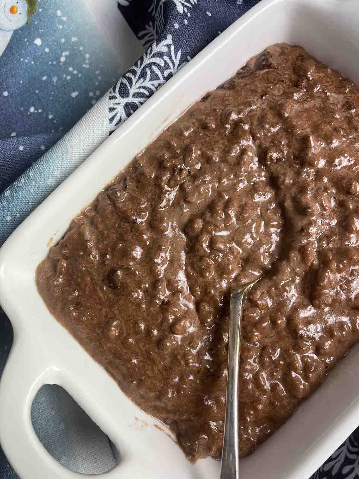 chocolate rice pudding.