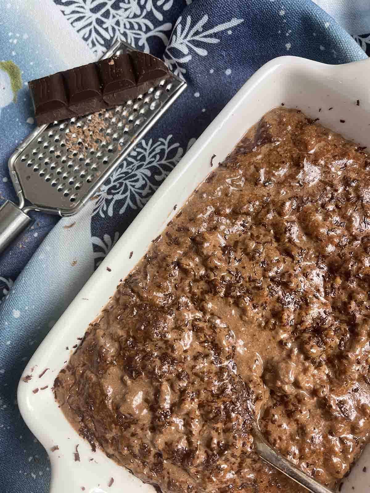 orange chocolate rice pudding.