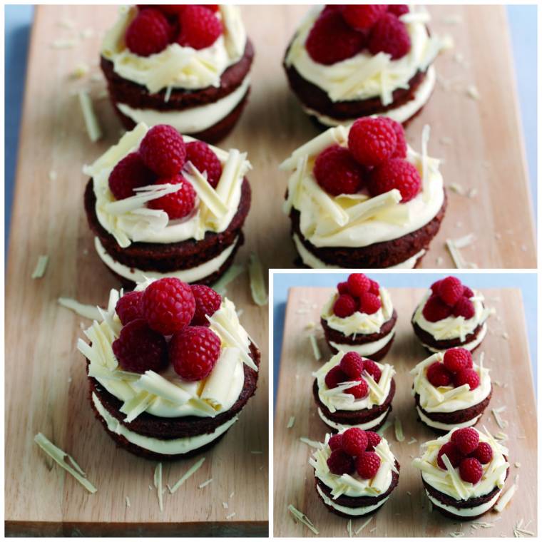 Mini Raspberry And Chocolate Nests