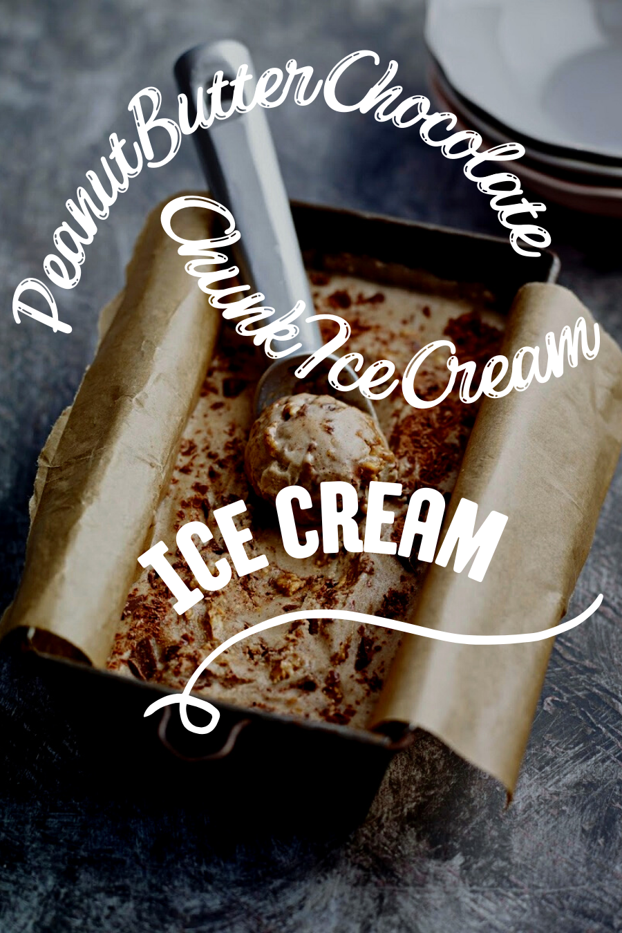 Peanut Butter Chocolate Chunk Ice Cream. 