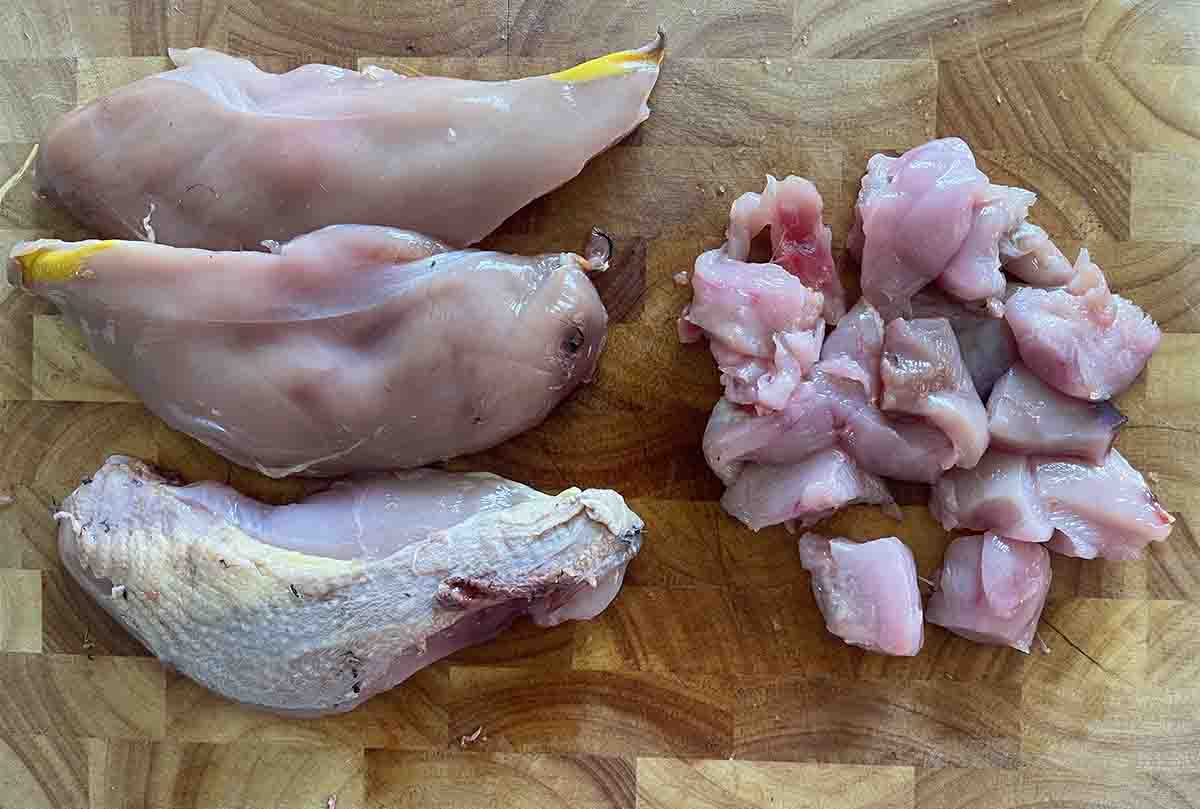 pheasant breast, skinned and chopped.