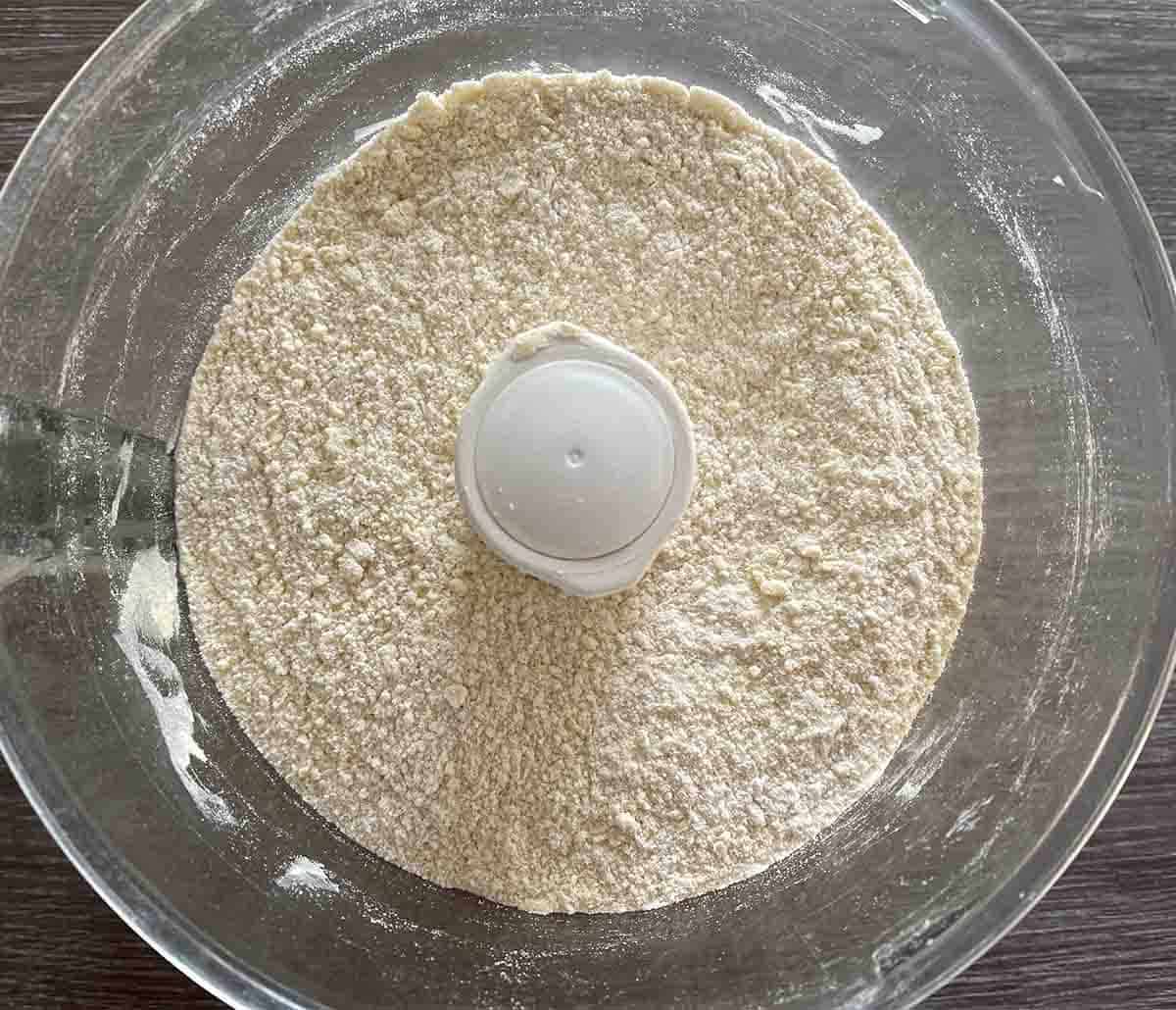 flour and butter in a food processor.