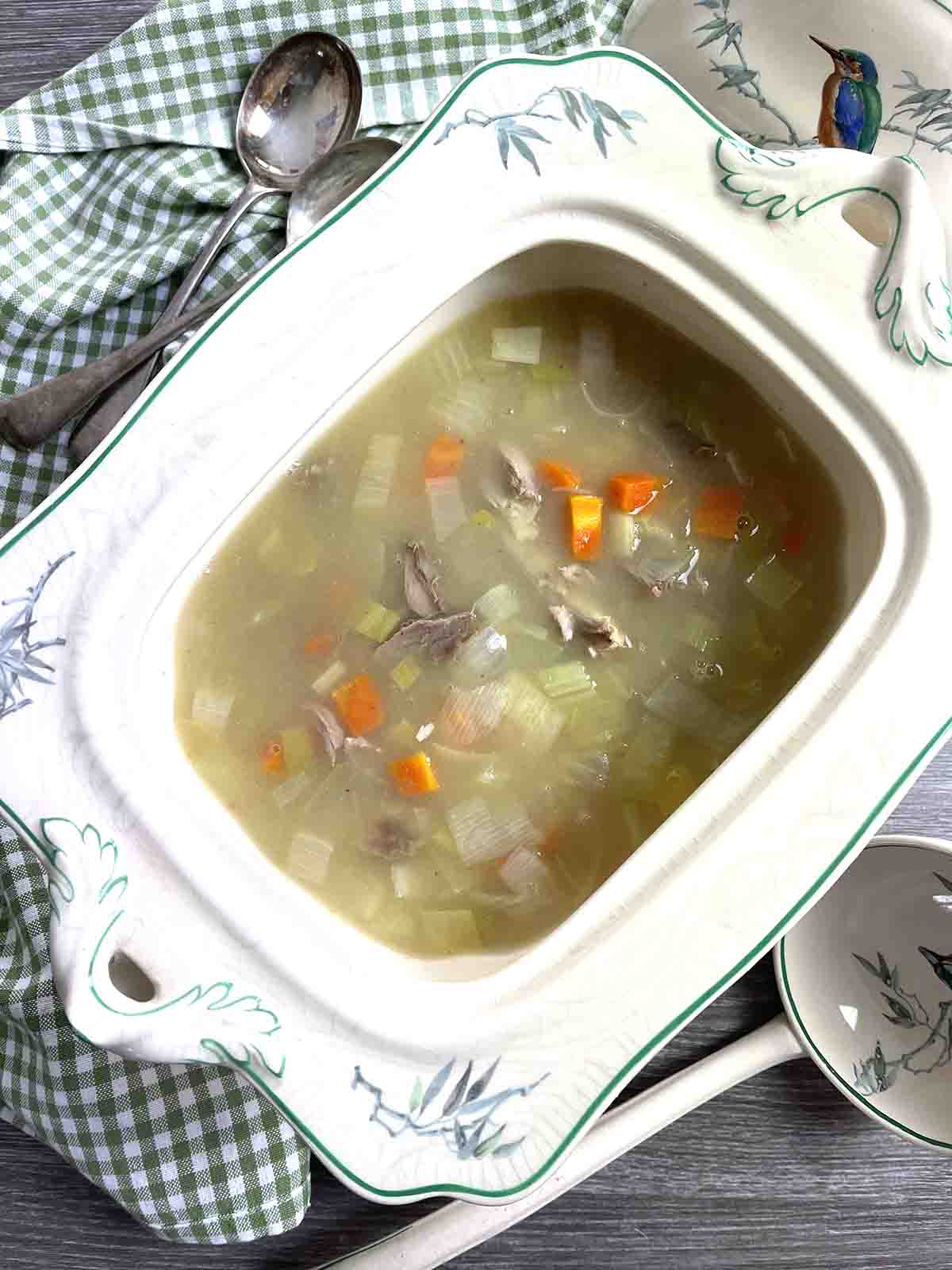 leftover pheasant broth.