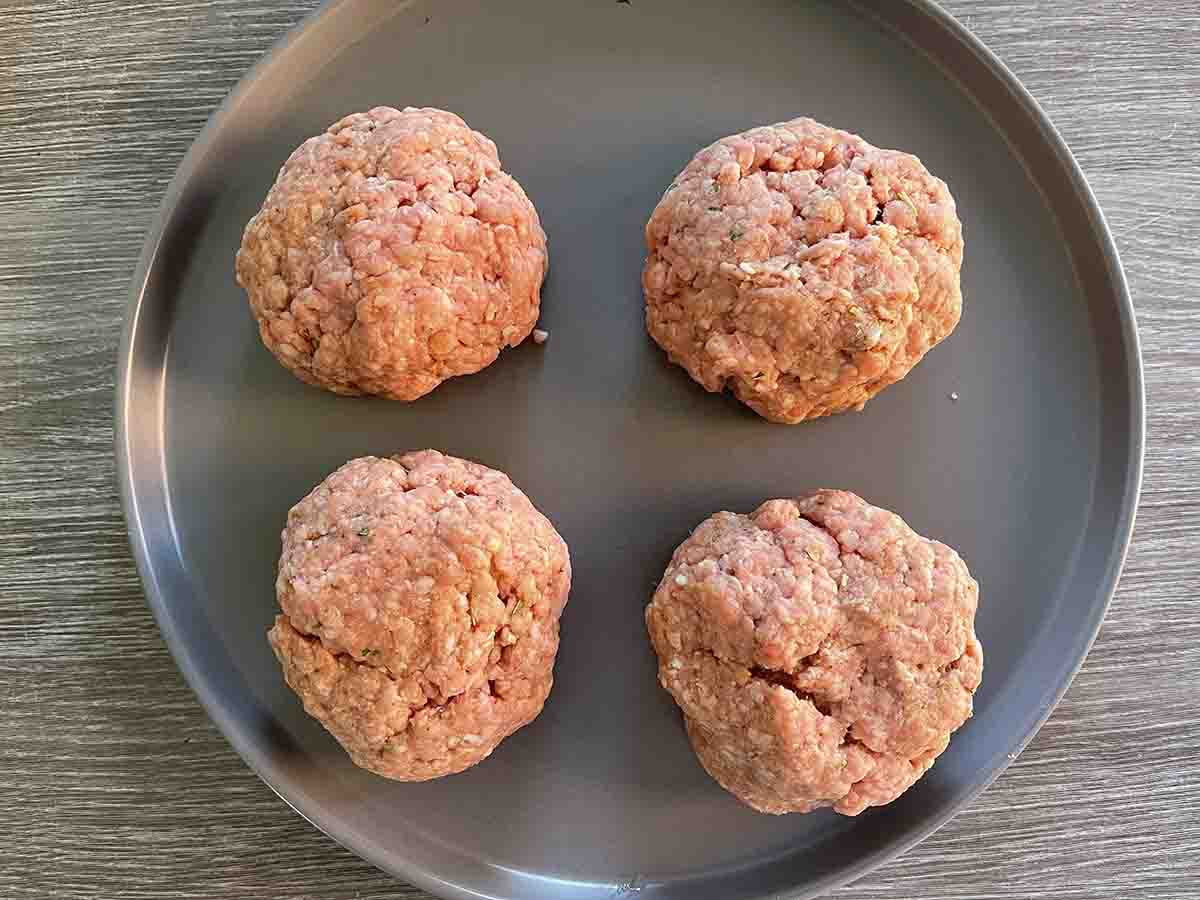 lamb made into 4 balls.