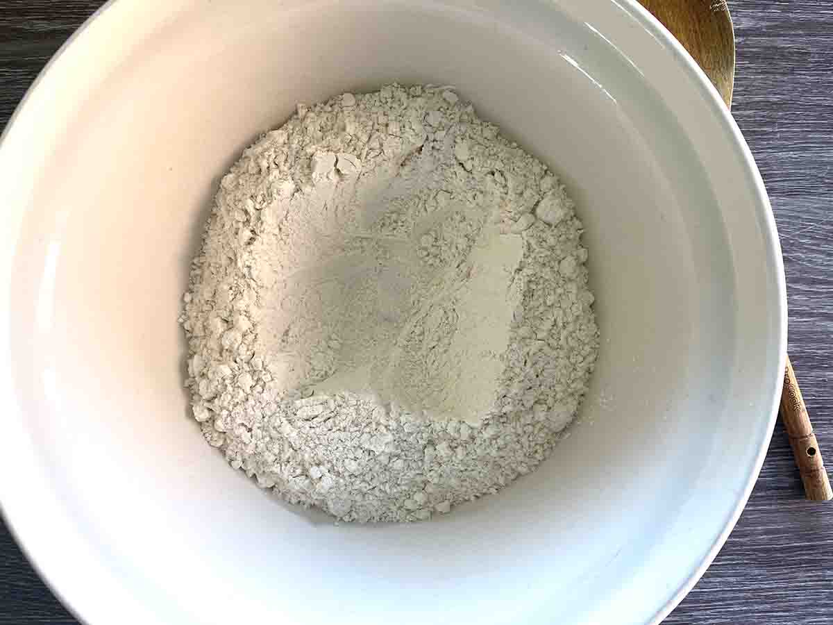 flour in a bowl.
