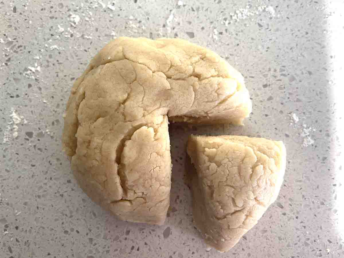 pastry with a quarter cut.