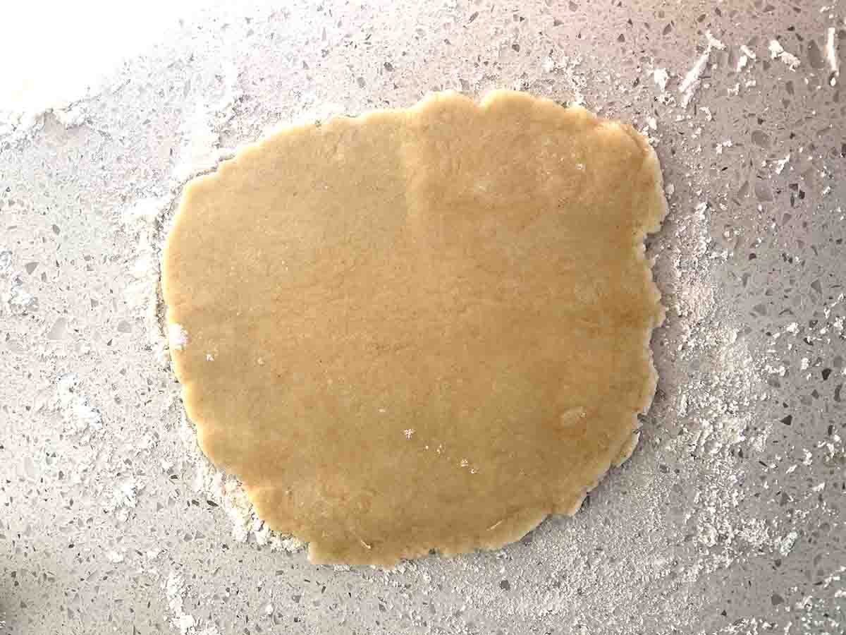 pastry rolled out.