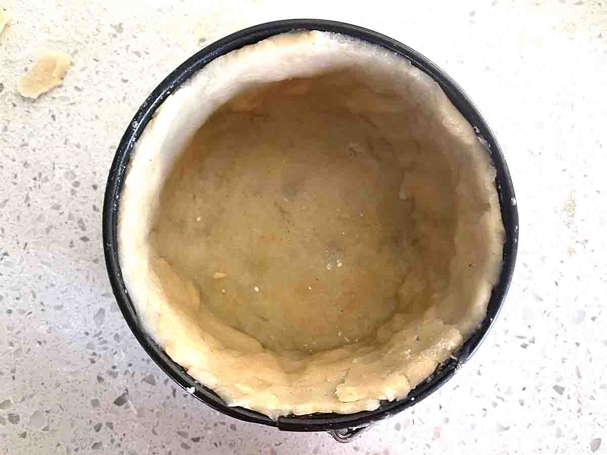 tin lined with pastry.