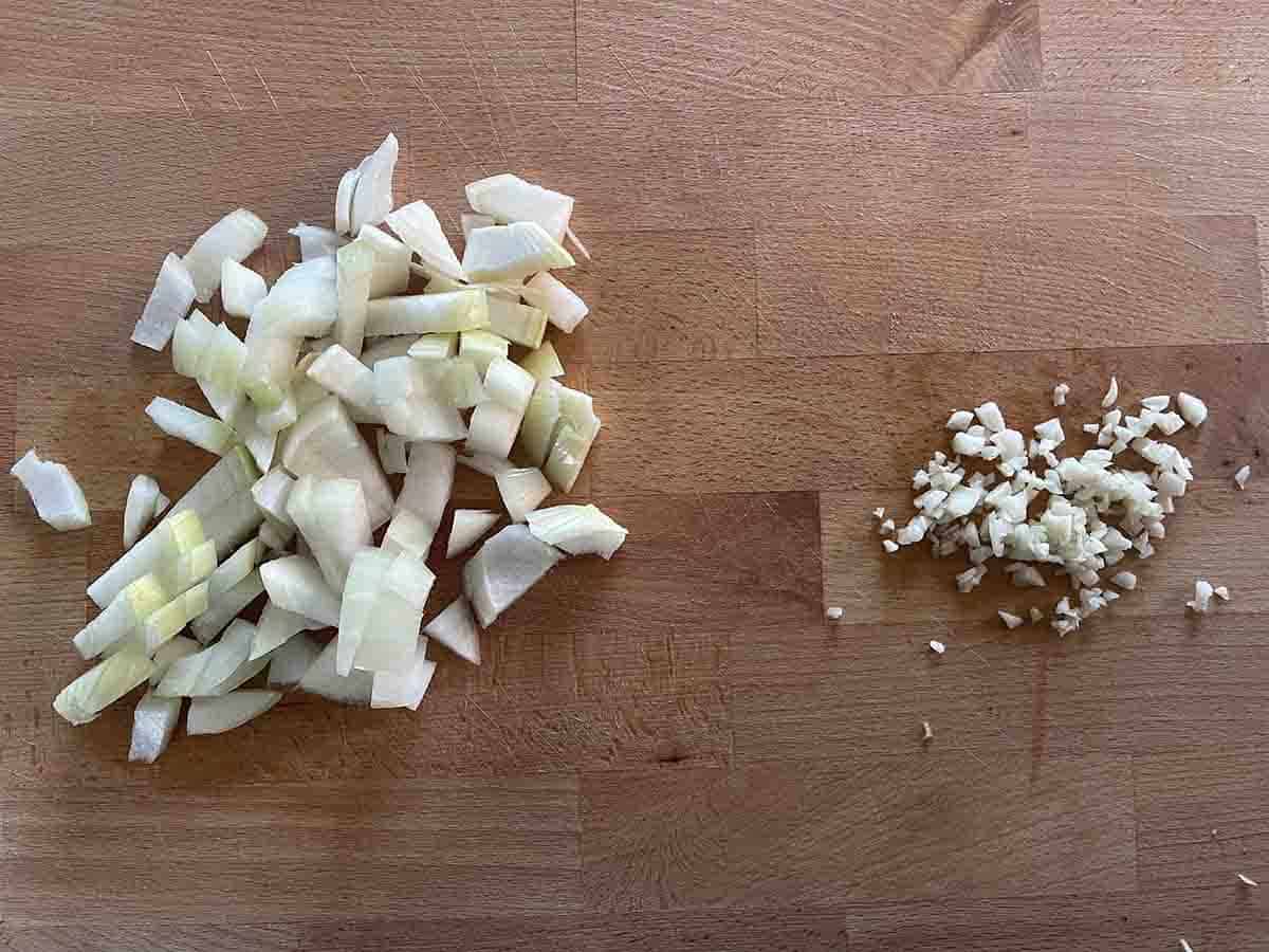 chopped garlic.