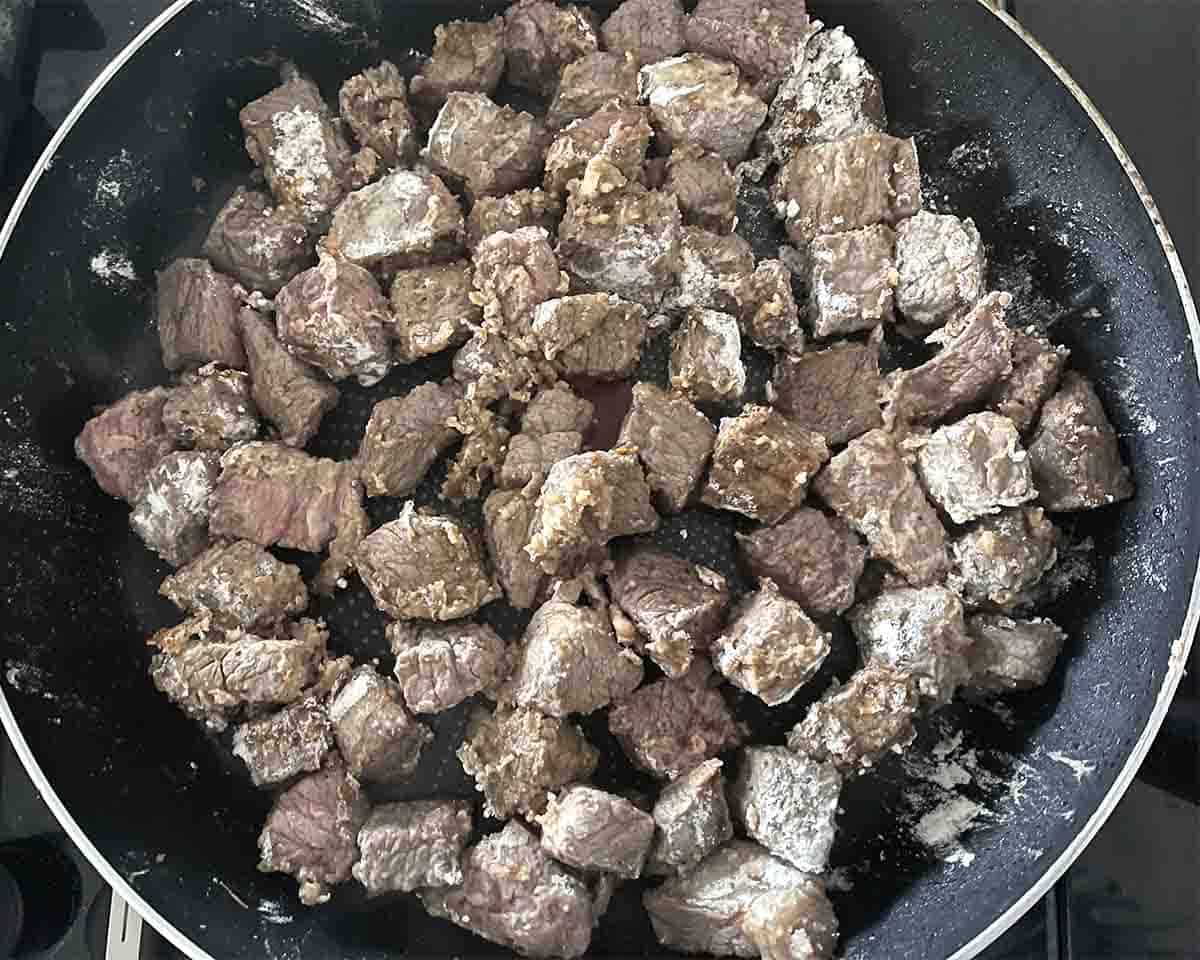 beef with flour added.