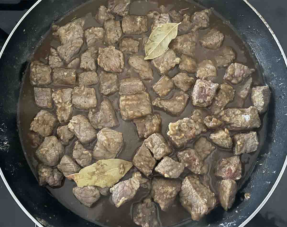 beef with liquid added.