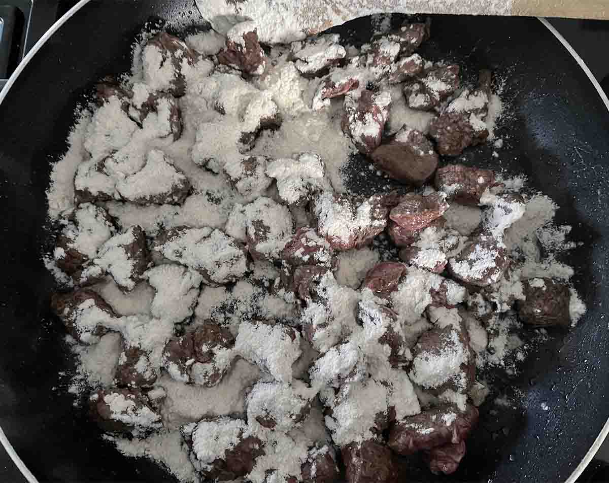 flour added to pan.