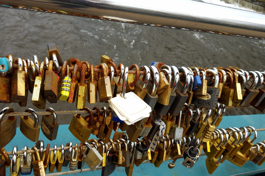 Bakewell Bridge With Love Locks On