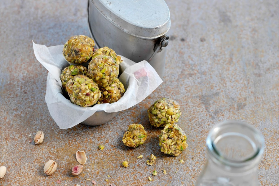 Pistachio And Apricot Powerballs