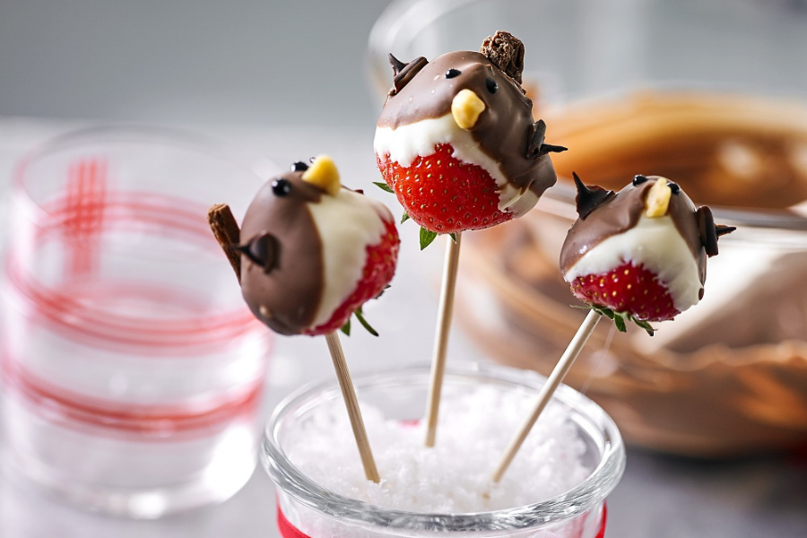 Strawberry Robin Lollipops