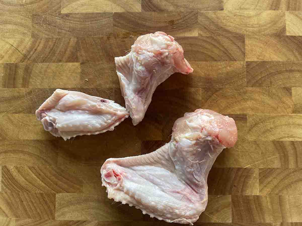 wing cut into two pieces.