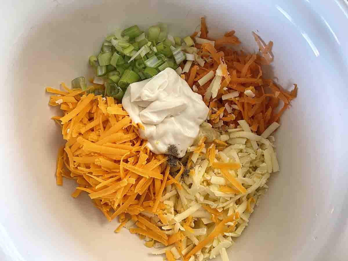 prepared ingredients in a bowl.