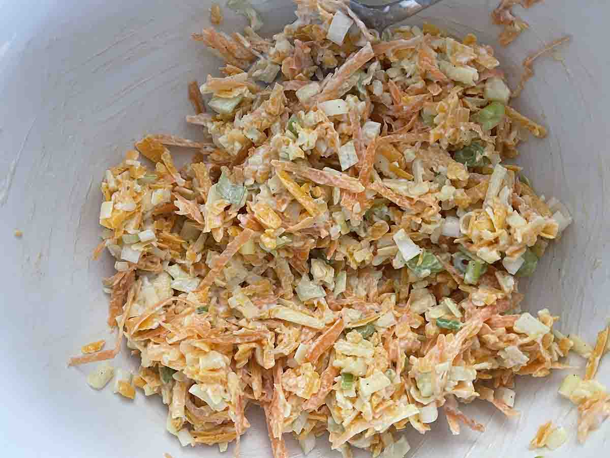 cheese spread mixed.