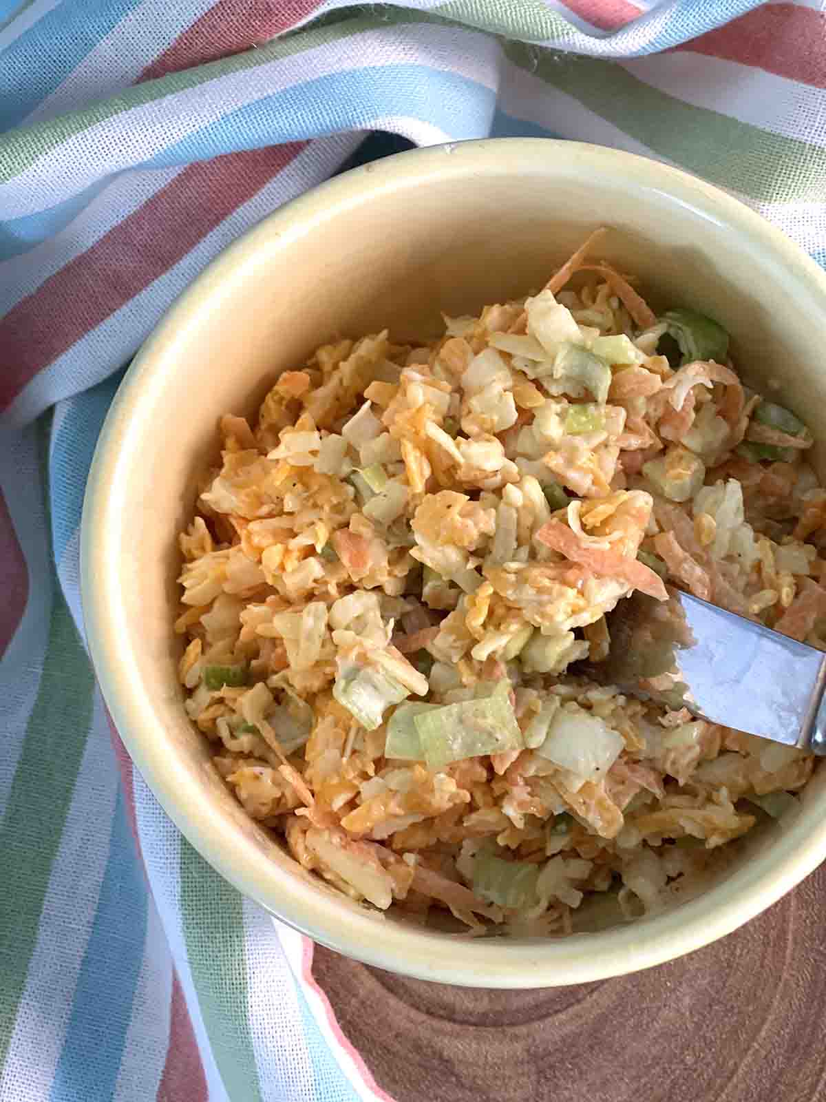 bowl of cheese spread.