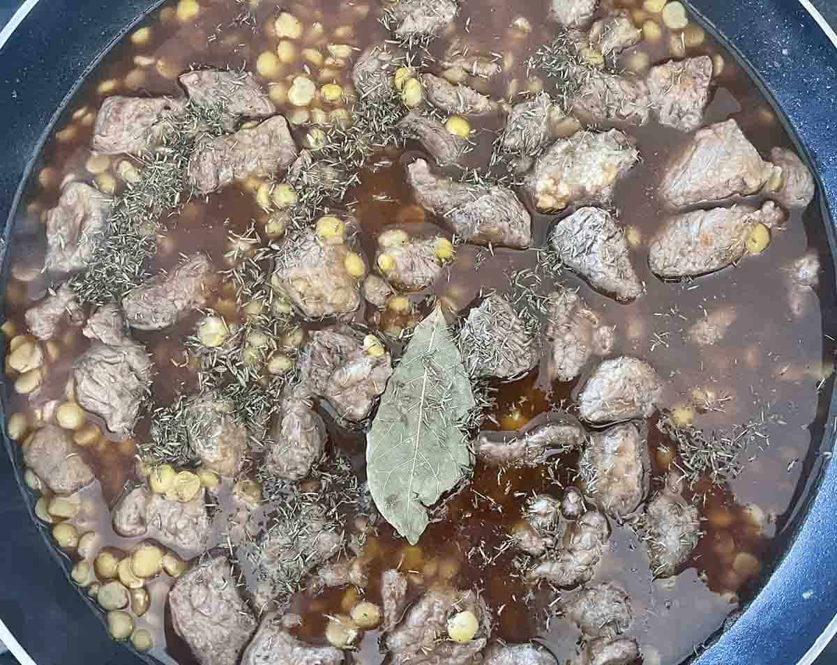stock and peas added.