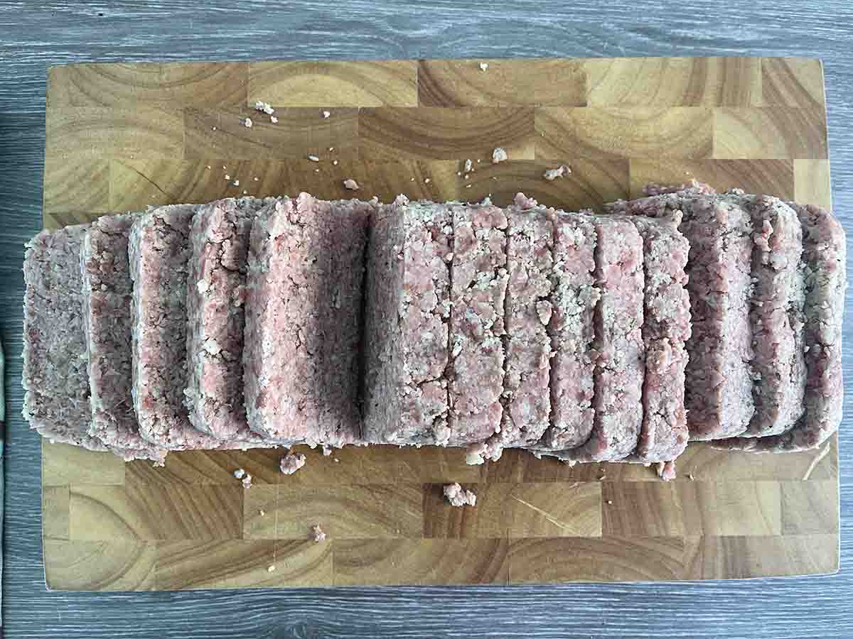 sliced sausage.