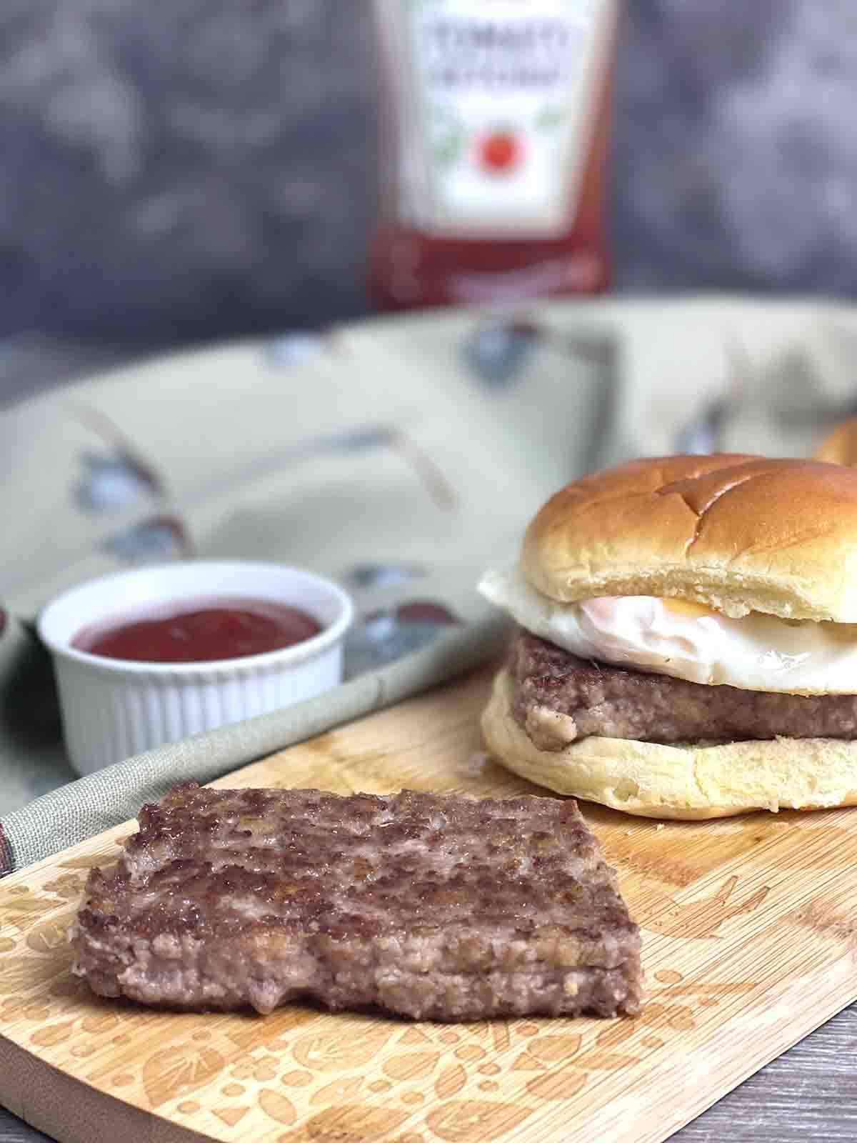 sausage slice cooked.