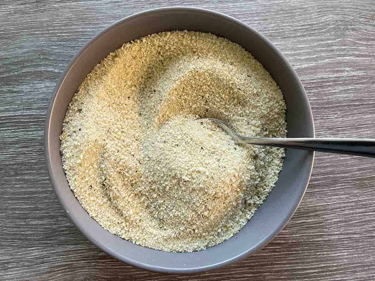 breadcrumbs mixed with seasoning.