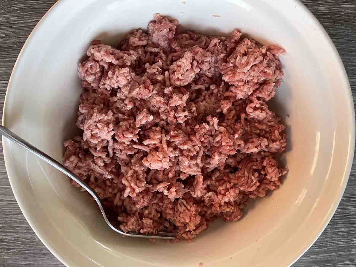 mashed minced in a bowl.