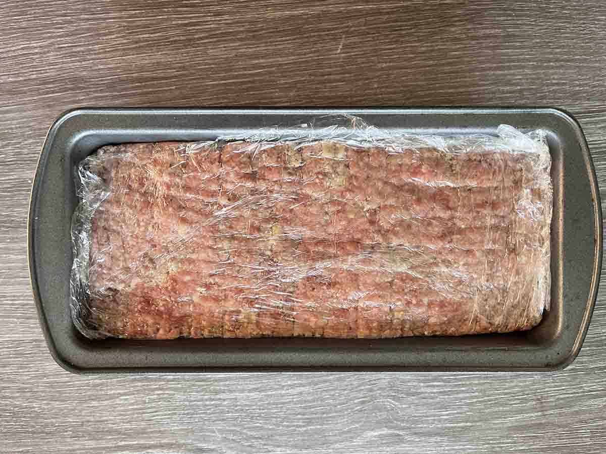 loaf tin filled.