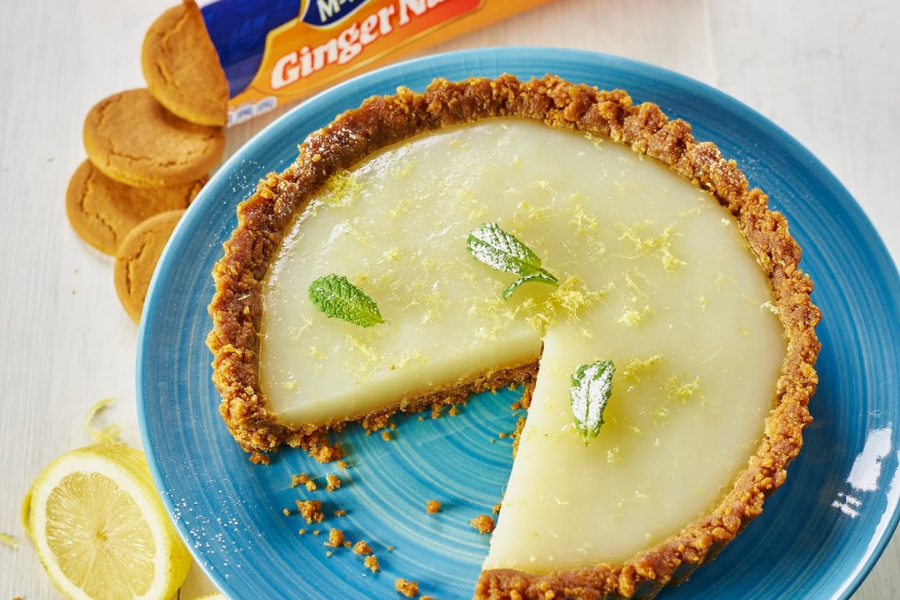 Ginger Nuts and Lemon Crunch Vegan Tart