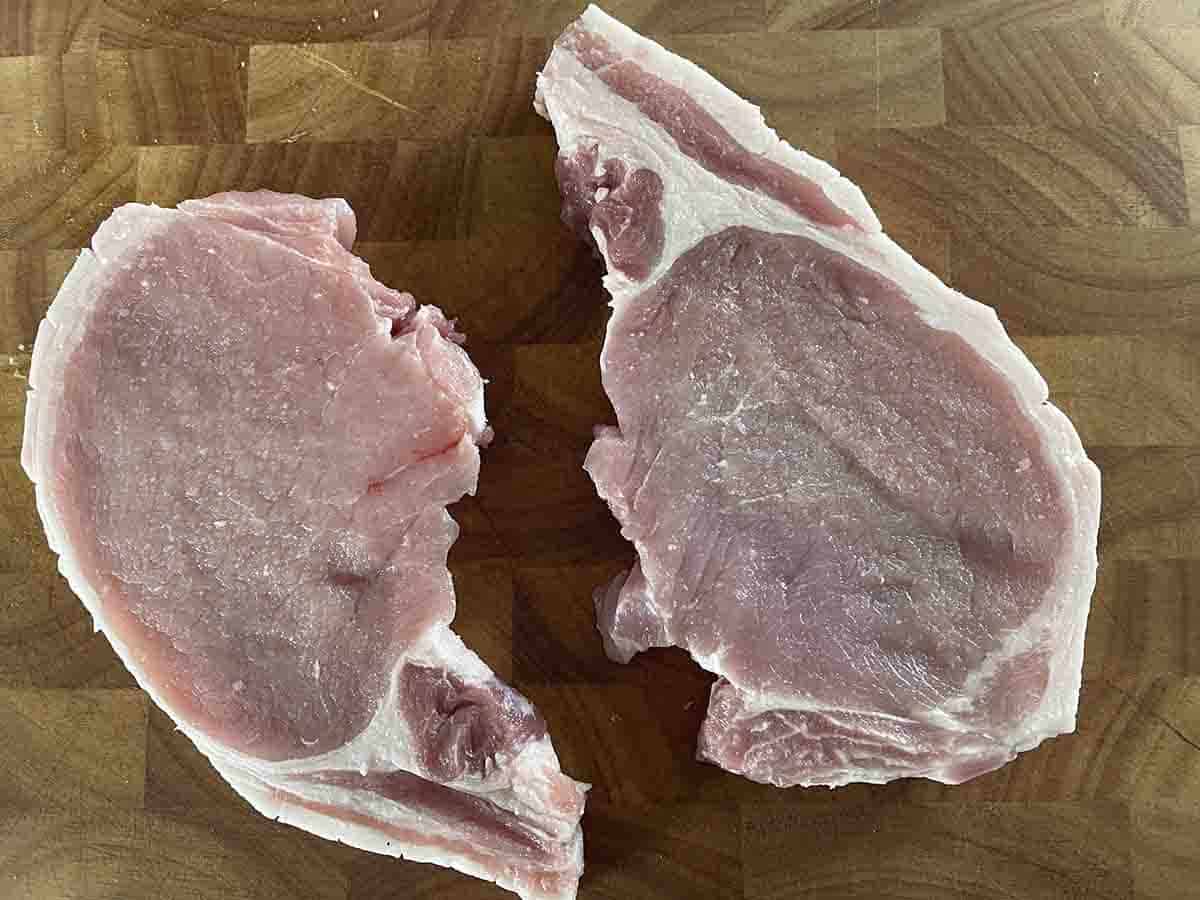 prepared pork chops.