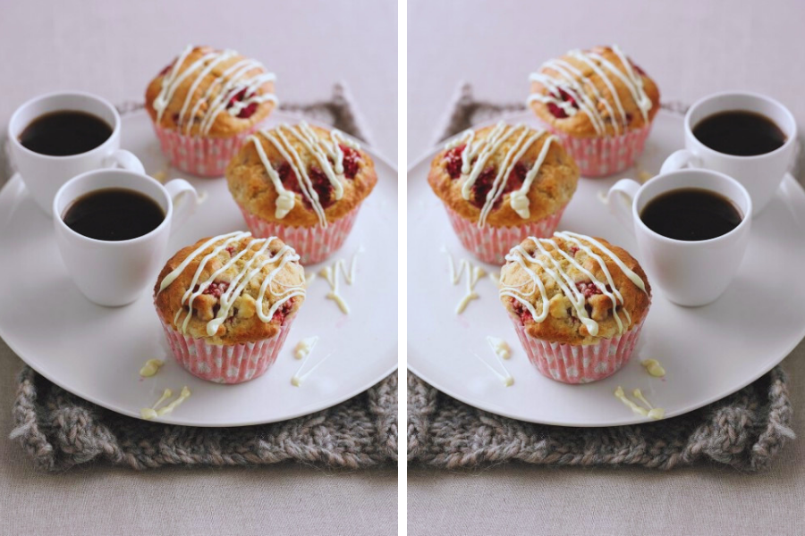 Raspberry And White Chocolate Muffins