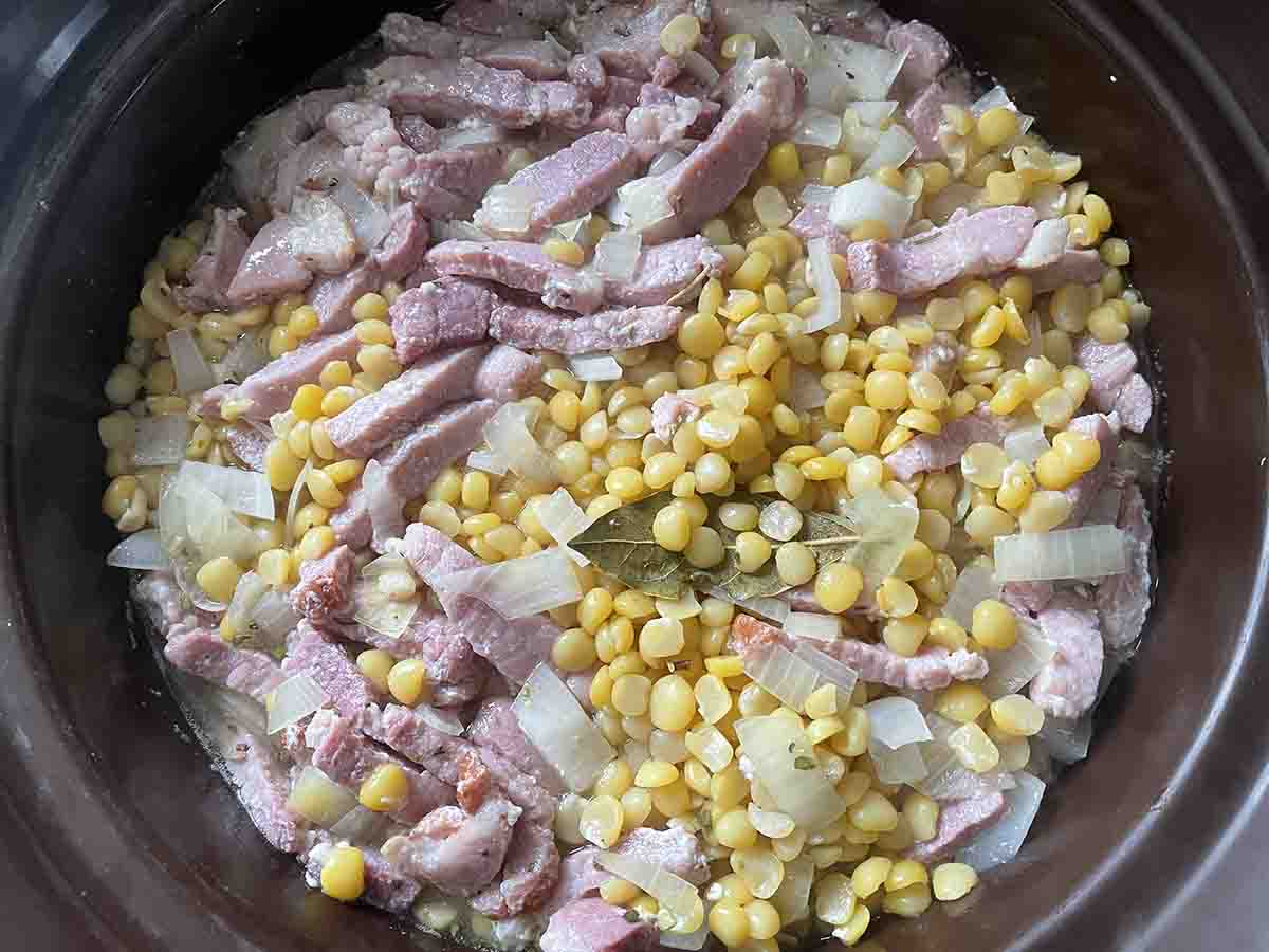 gammon transferred to slow cooker.