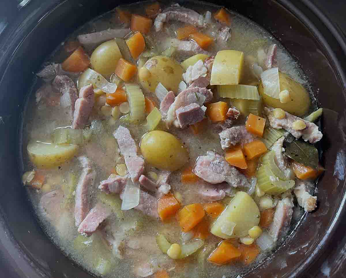 pea pottage after cooking.