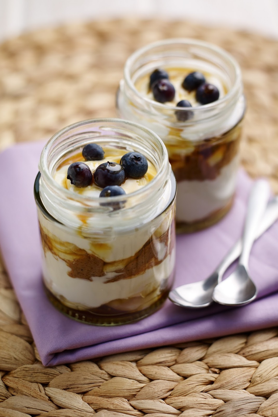 Banana And Almond Yoghurt Pots
