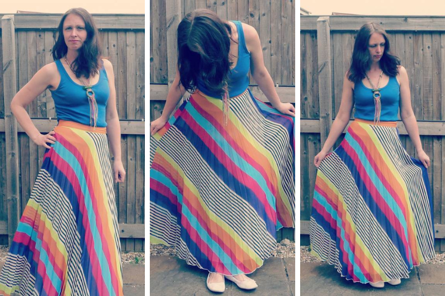 Lazy Days Of Summer Wearing A Rainbow Skirt