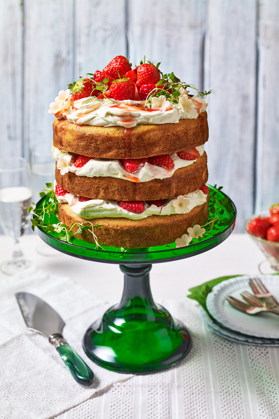 Strawberry And Malted Layer Cake
