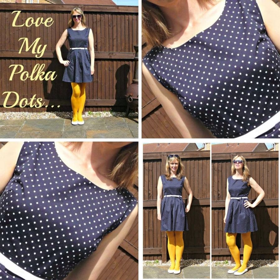 Navy Blue Polka Dot Dress From Apricot Online