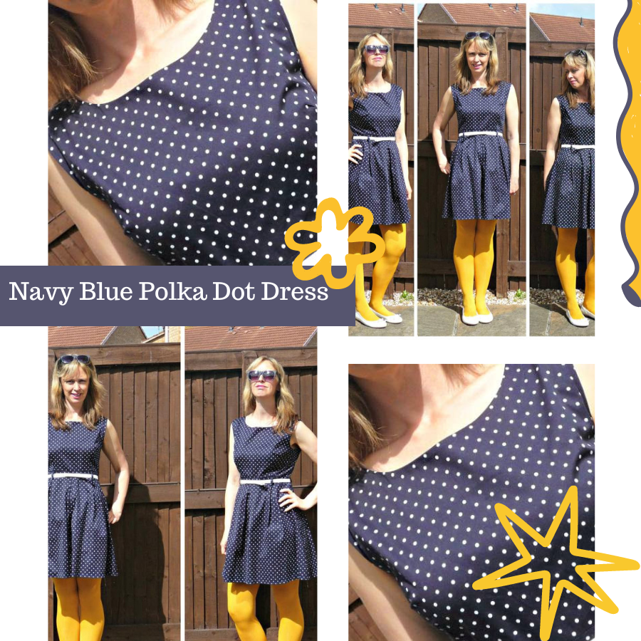 Navy Blue Polka Dot Dress From Apricot Online