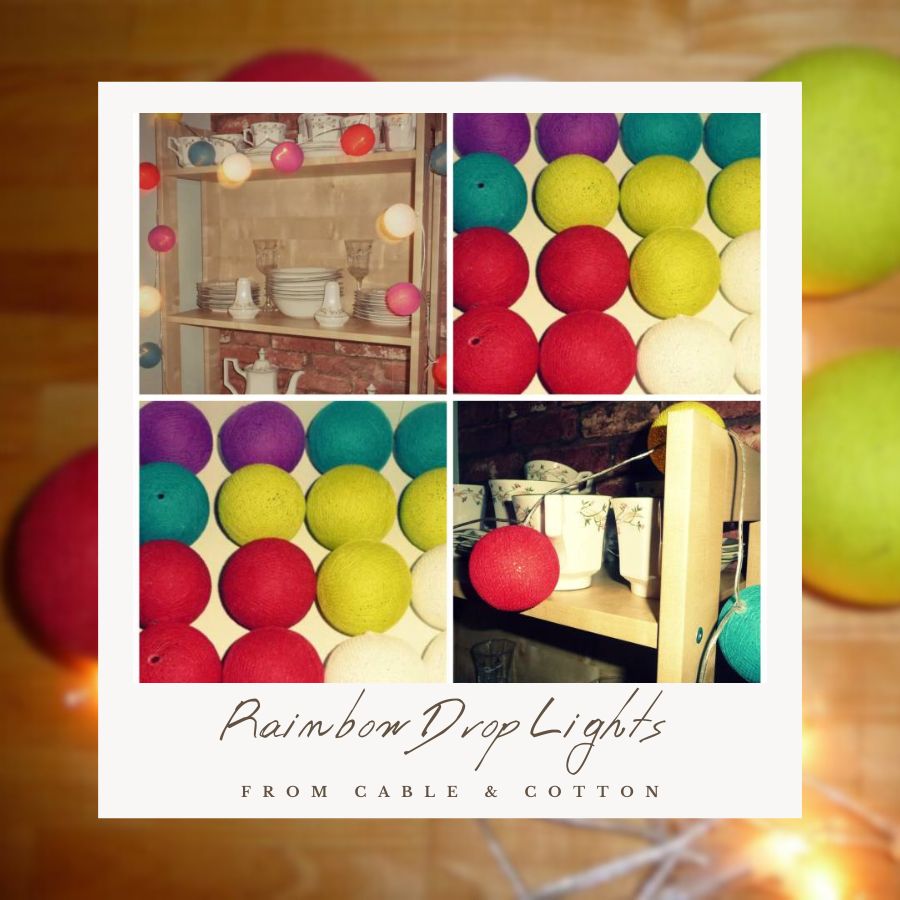 Rainbow Drop Lights From Cable & Cotton