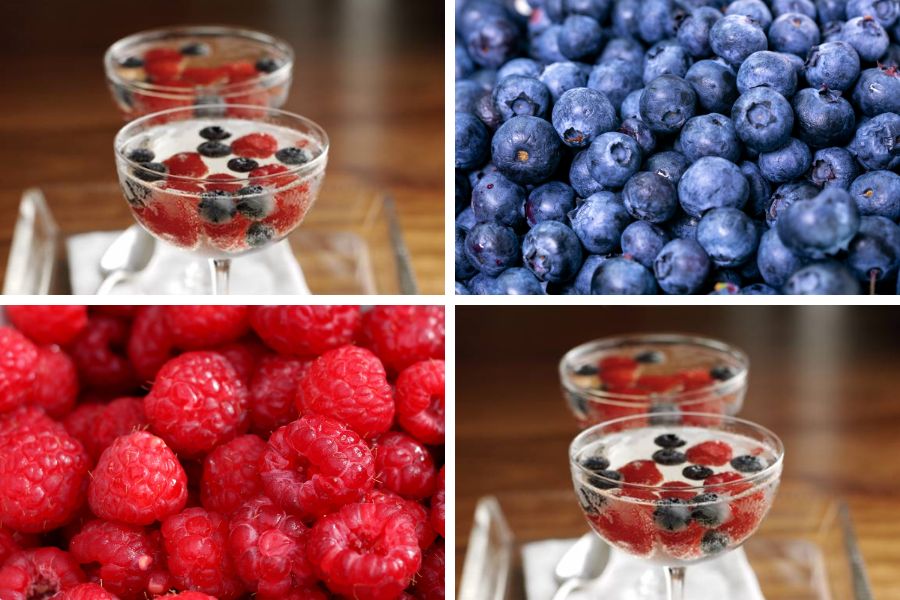 Raspberry And Blueberry Champagne Jellies