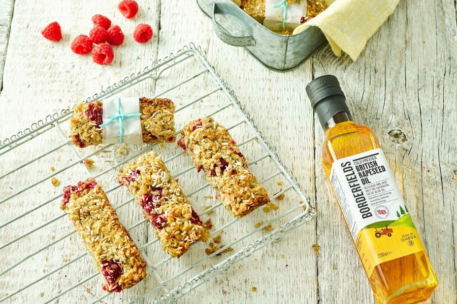 Raspberry And Coconut Oat Bars