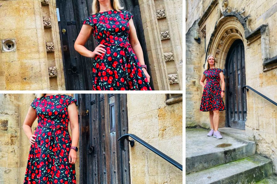 Styling A Cherry Swing Dress In Your 50s