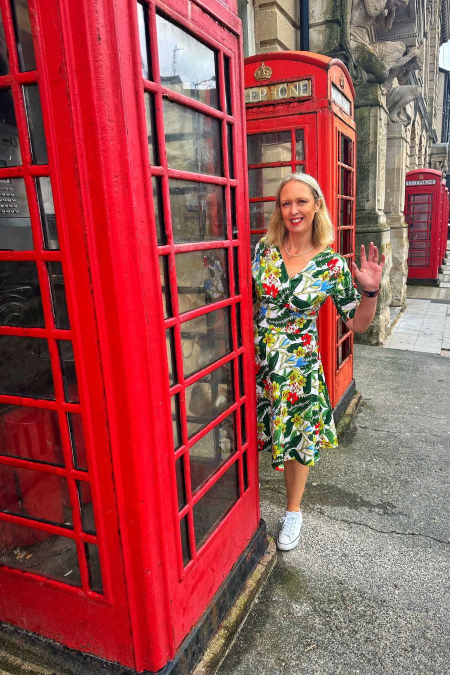 Telephone Boxes In Blackpool And A Swing Dress Telephone Boxes In Blackpool And A Swing Dress
